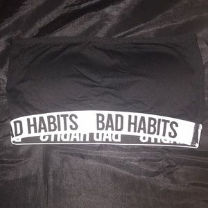 Black strapless padded bra